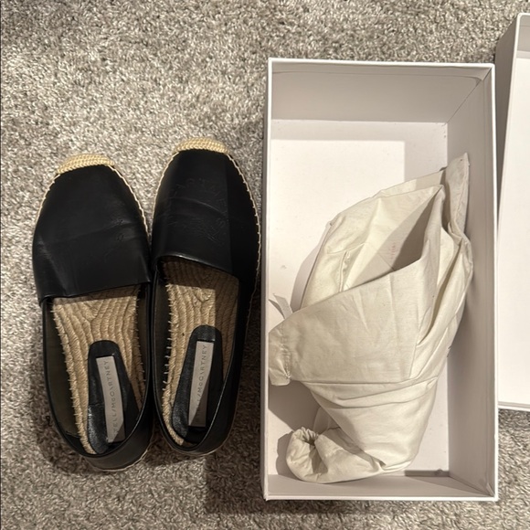 Stella McCartney Black Espadrilles with Jute Midsole - Picture 1 of 2